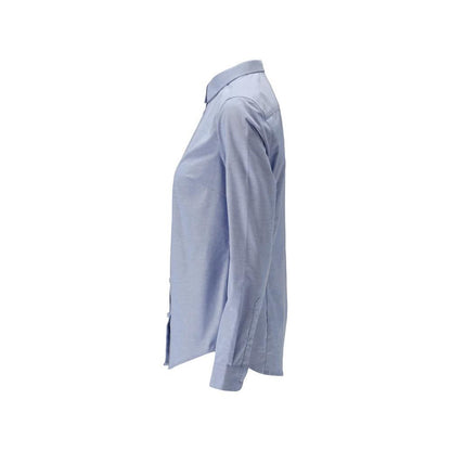 Camicia, vestibilità classica da donna, blusa da donna elasticizzata, colore azzurro