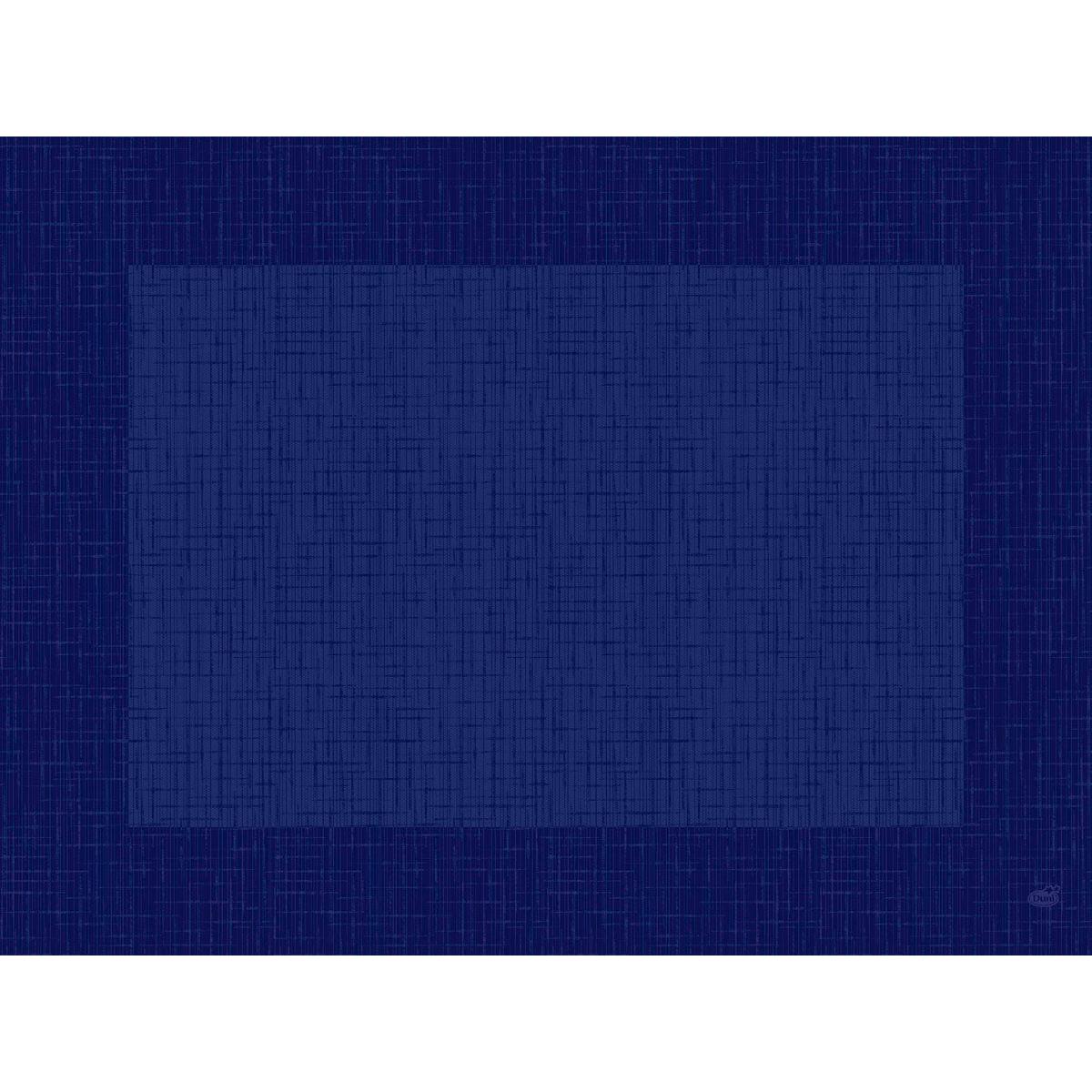Un'immagine rettangolare, ispirata ai set Bio-Dunicel 30x40 Linnea blu scuro della Duni GmbH. Si presenta con linee blu incrociate, con un bordo blu scuro e un centro più chiaro, che riflette l'aspetto incorniciato e il materiale sostenibile delle tovagliette. Confezione: 100 pezzi.