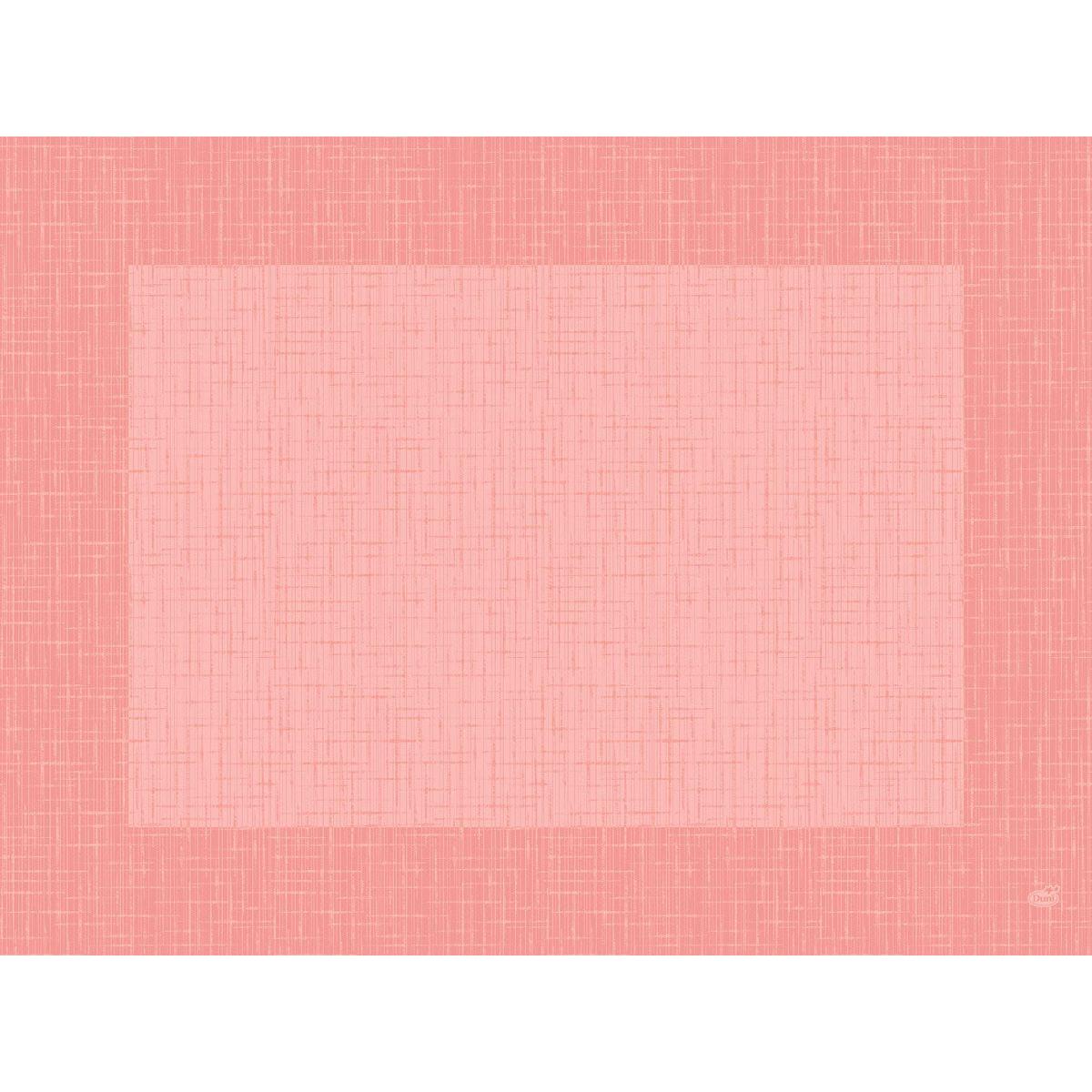 Uno sfondo strutturato rettangolare rosa e corallo con motivo a griglia e bordo largo, ideale per decorazioni da tavola o da utilizzare con i set Bio-Dunicel di Duni GmbH 30x40 Linnea mellow Tovagliette di alta qualità (100 pezzi), incornicia un'area centrale più chiara.