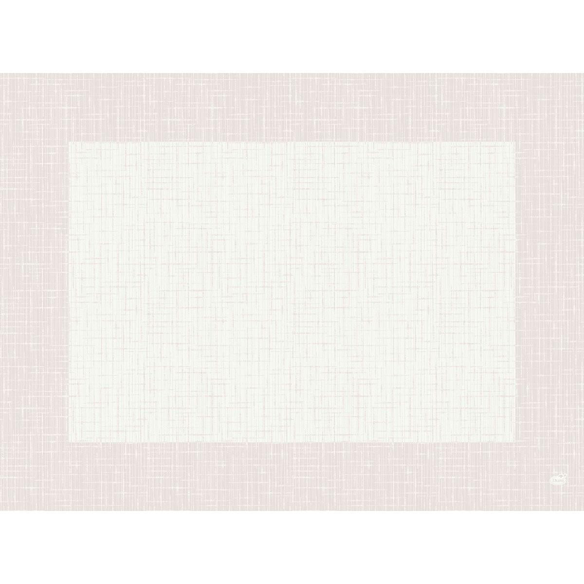 I set Bio-Dunicel 30x40 Linnea bianco della Duni GmbH sono tovagliette di alta qualità ed ecologiche con un bordo strutturato rosa chiaro e un centro bianco con un motivo discreto - ideali per conferire al tuo tavolo un'eleganza sostenibile.