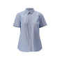 Camicia, manica corta, classica da donna, blusa da donna elasticizzata, di colore azzurro