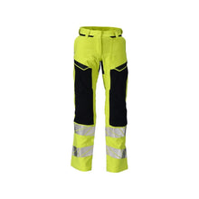 Pantaloni donna DIAMOND tasche sulle ginocchia pantaloni elasticizzati Multisafe alta visibilità giallo/nero-blu