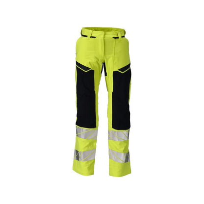 Pantaloni donna DIAMOND tasche sulle ginocchia pantaloni elasticizzati Multisafe alta visibilità giallo/nero-blu