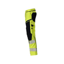 Pantaloni donna DIAMOND tasche sulle ginocchia pantaloni elasticizzati Multisafe alta visibilità giallo/nero-blu