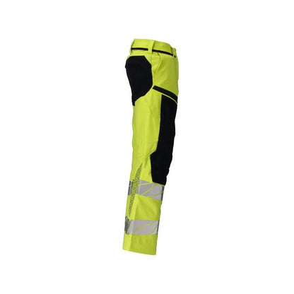 Pantaloni donna DIAMOND tasche sulle ginocchia pantaloni elasticizzati Multisafe alta visibilità giallo/nero-blu