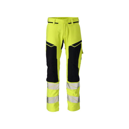 Pantaloni, tasche al ginocchio, pantaloni ULTIMATE STRETCH Multisafe, giallo alta visibilità/nero-blu