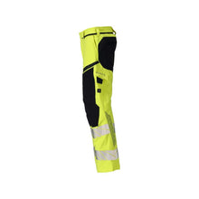 Pantaloni, tasche al ginocchio, pantaloni ULTIMATE STRETCH Multisafe, giallo alta visibilità/nero-blu