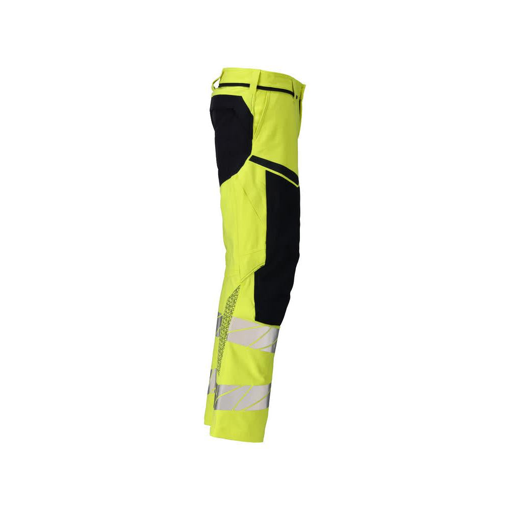 Pantaloni, tasche al ginocchio, pantaloni ULTIMATE STRETCH Multisafe, giallo alta visibilità/nero-blu