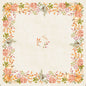 Una tovaglia quadrata color beige Dunisilk+ (84x84cm) della Duni GmbH con fiori autunnali, foglie e zucche in tonalità calde - ideale come decorazione da tavola o abbinata al tuo pacchetto Spicy Pumpkin (20 pezzi); con un mazzo centrale di foglie.