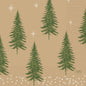 Un tovagliolo a 3 strati marrone chiaro (33x33cm) di Duni GmbH con alberi di abete verdi, stelle bianche e punti simili a neve - ideale come tovaglioli ecologici in carta riciclata. Confezione da 50 pezzi.