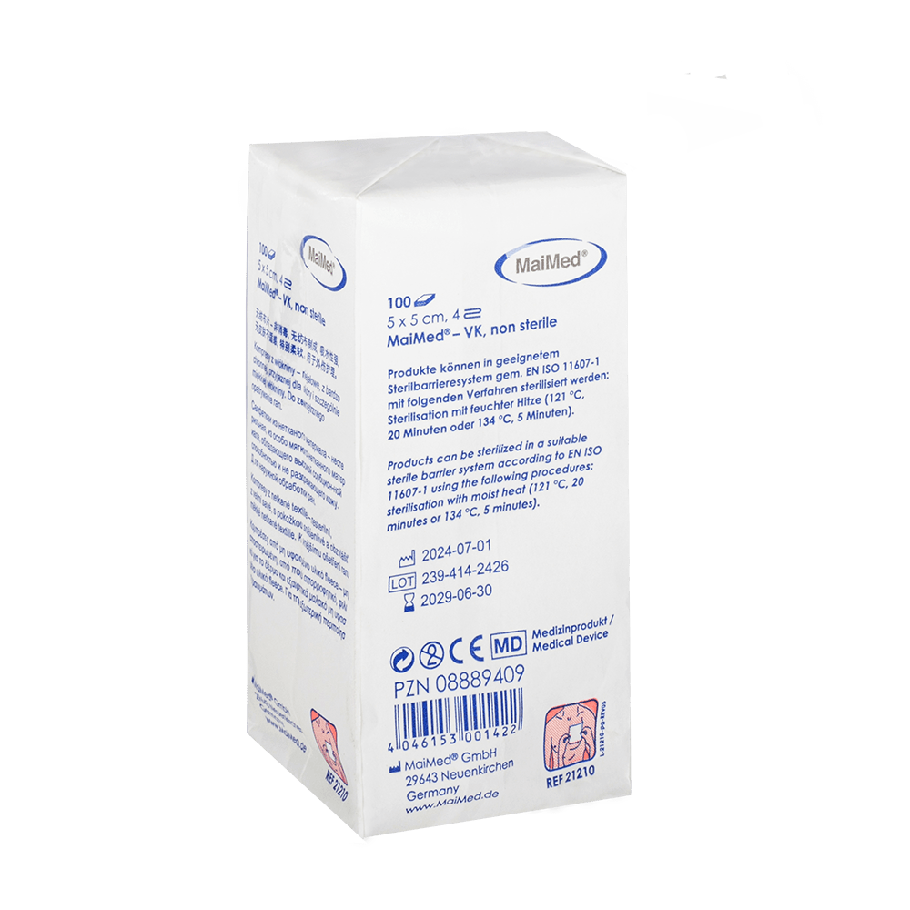 Compresse in pile non sterili MaiMed-VK da 100 pezzi/sacchetto di carta