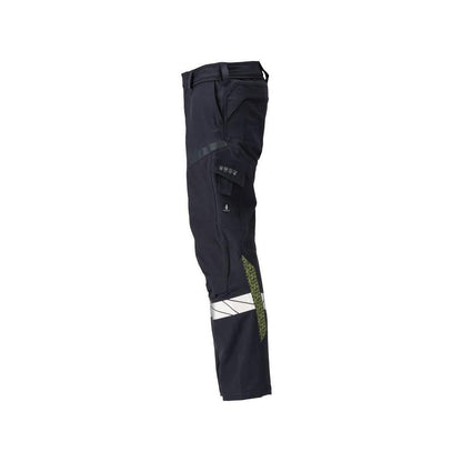 Pantaloni, tasche al ginocchio, pantaloni ULTIMATE STRETCH Multisafe, nero blu/giallo alta visibilità