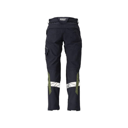 Pantaloni, tasche al ginocchio, pantaloni ULTIMATE STRETCH Multisafe, nero blu/giallo alta visibilità