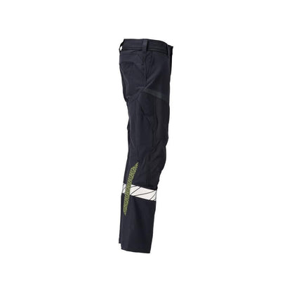 Pantaloni, tasche al ginocchio, pantaloni ULTIMATE STRETCH Multisafe, nero blu/giallo alta visibilità