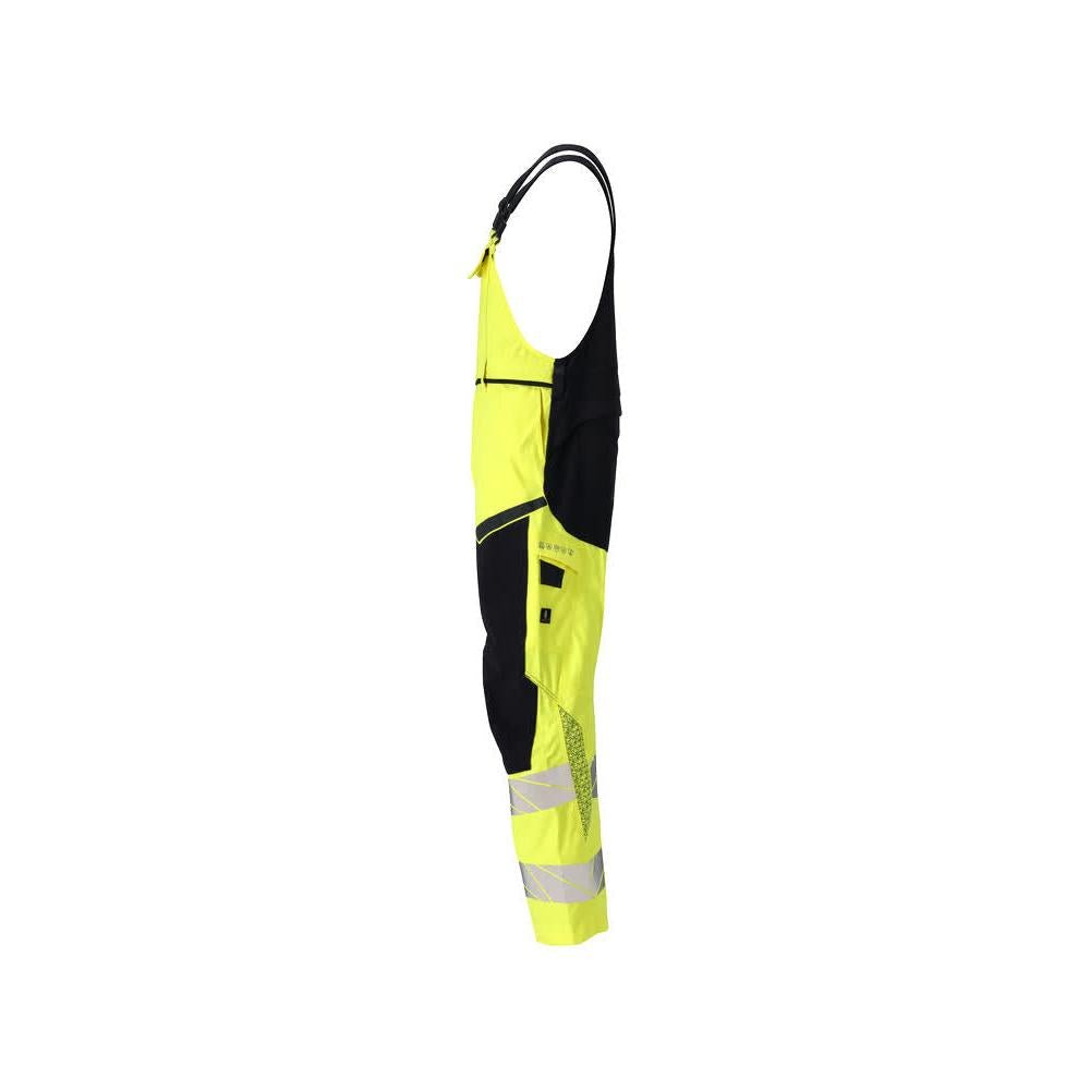 Salopette, tasche sulle ginocchia, inserti elasticizzati Salopette Multisafe, alta visibilità giallo/nero-blu