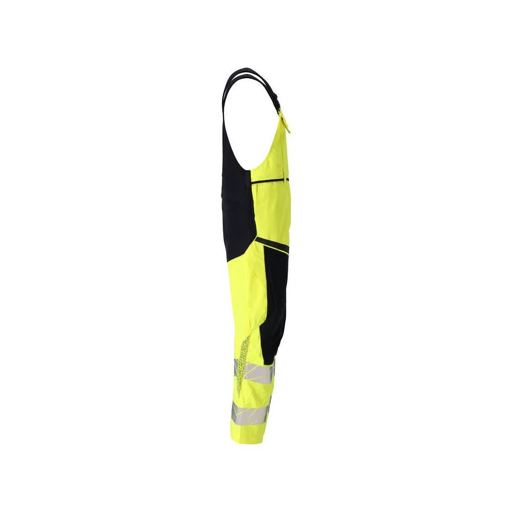 Salopette, tasche sulle ginocchia, inserti elasticizzati Salopette Multisafe, alta visibilità giallo/nero-blu