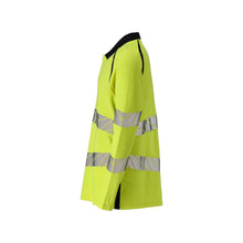 Polo, polo a maniche lunghe Multisafe, giallo alta visibilità/nero-blu