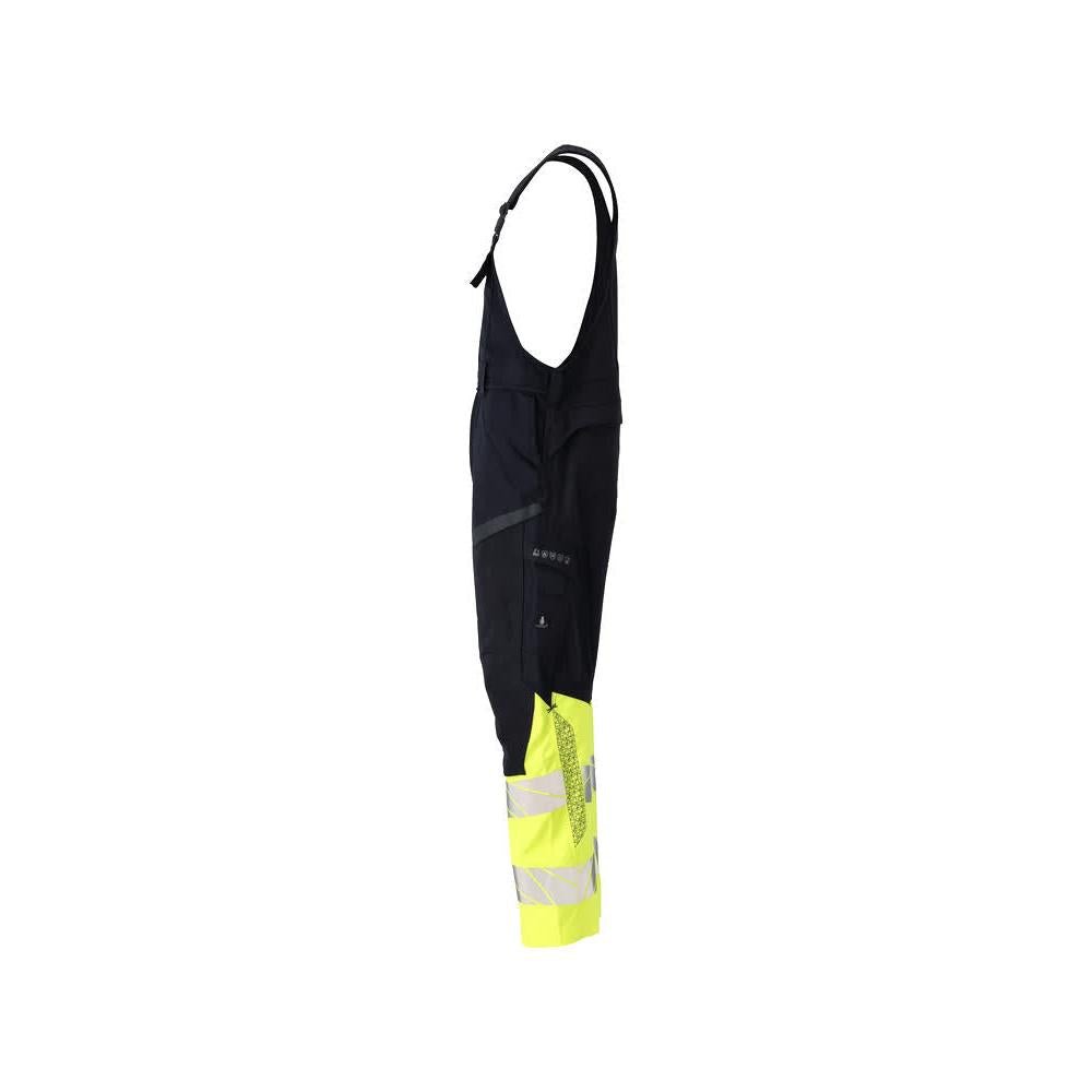 Salopette, tasche sulle ginocchia, inserti elasticizzati Salopette Multisafe, nero blu/giallo alta visibilità