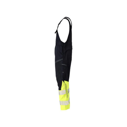 Salopette, tasche sulle ginocchia, inserti elasticizzati Salopette Multisafe, nero blu/giallo alta visibilità
