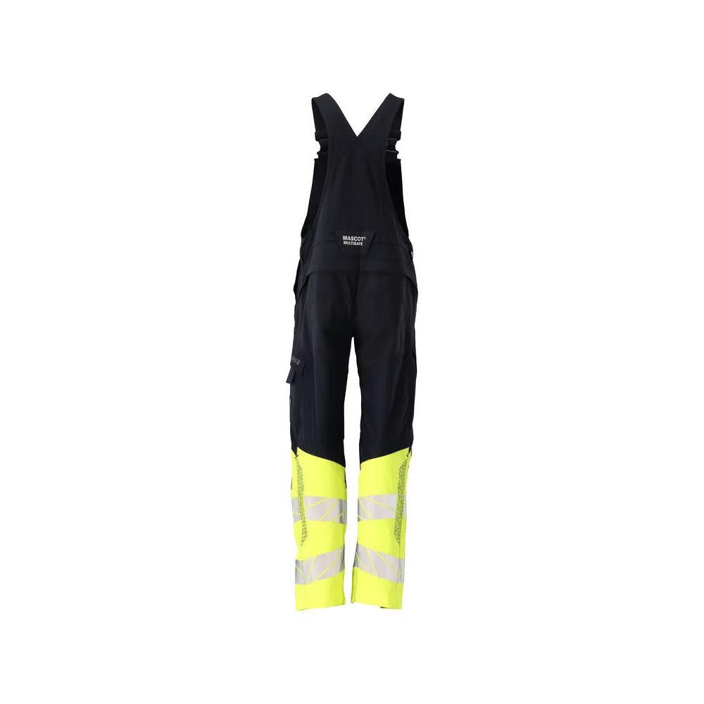 Salopette, tasche sulle ginocchia, inserti elasticizzati Salopette Multisafe, nero blu/giallo alta visibilità