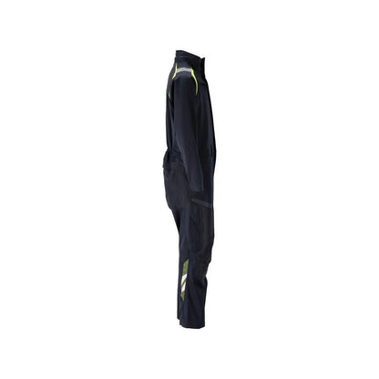 Salopette, tasche sulle ginocchia, inserti elasticizzati combinazione Multisafe, nero blu/giallo alta visibilità