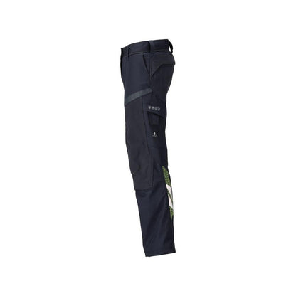 Pantaloni con tasche sulle ginocchia, pantaloni Multisafe da donna, nero blu/giallo alta visibilità
