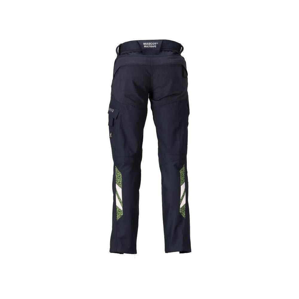 Pantaloni con tasche sulle ginocchia, pantaloni Multisafe da donna, nero blu/giallo alta visibilità