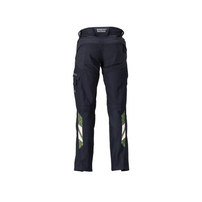 Pantaloni con tasche sulle ginocchia, pantaloni Multisafe da donna, nero blu/giallo alta visibilità