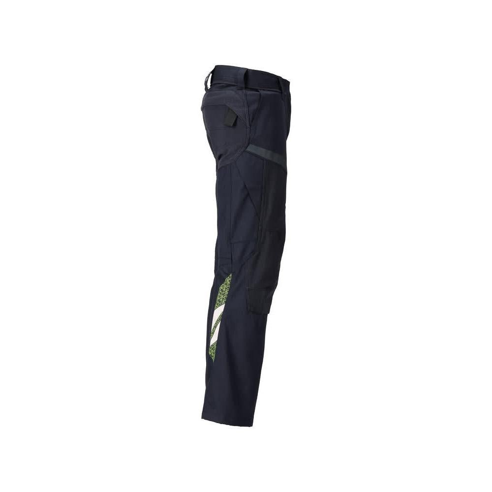 Pantaloni con tasche sulle ginocchia, pantaloni Multisafe da donna, nero blu/giallo alta visibilità