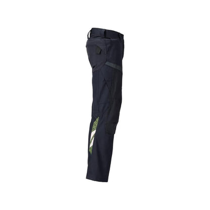 Pantaloni con tasche sulle ginocchia, pantaloni Multisafe da donna, nero blu/giallo alta visibilità