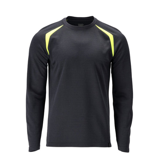 T-shirt, manica lunga, vestibilità moderna T-shirt Multisafe, nero blu/giallo alta visibilità