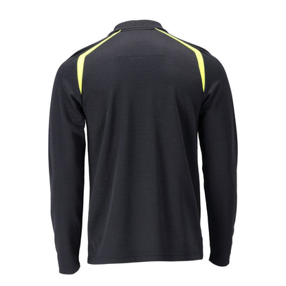 Polo, polo a maniche lunghe Multisafe, nero blu/giallo alta visibilità