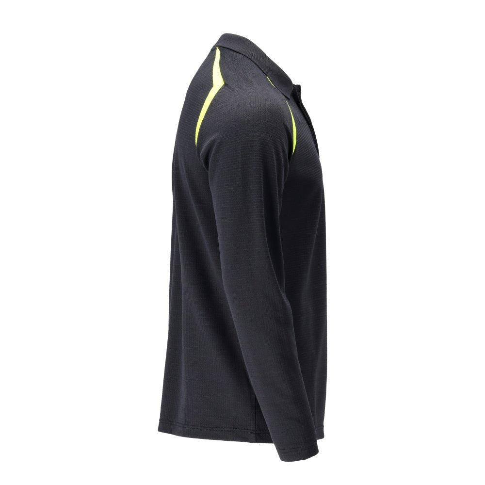Polo, polo a maniche lunghe Multisafe, nero blu/giallo alta visibilità