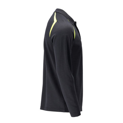 Polo, polo a maniche lunghe Multisafe, nero blu/giallo alta visibilità