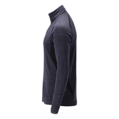 Canottiera funzionale, dolcevita, canottiera in lana Multisafe, nero-blu