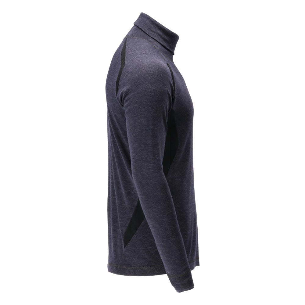 Canottiera funzionale, dolcevita, canottiera in lana Multisafe, nero-blu