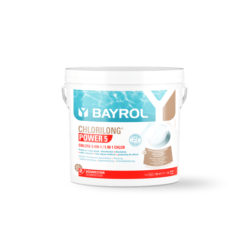 BAYROL Chlorilong® POWER 5 Pastiglie di cloro a 5 funzioni a lenta dissoluzione