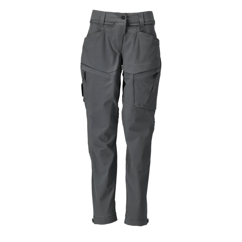 Pantaloni funzionali, elasticizzati, vestibilità da donna, colore grigio antracite