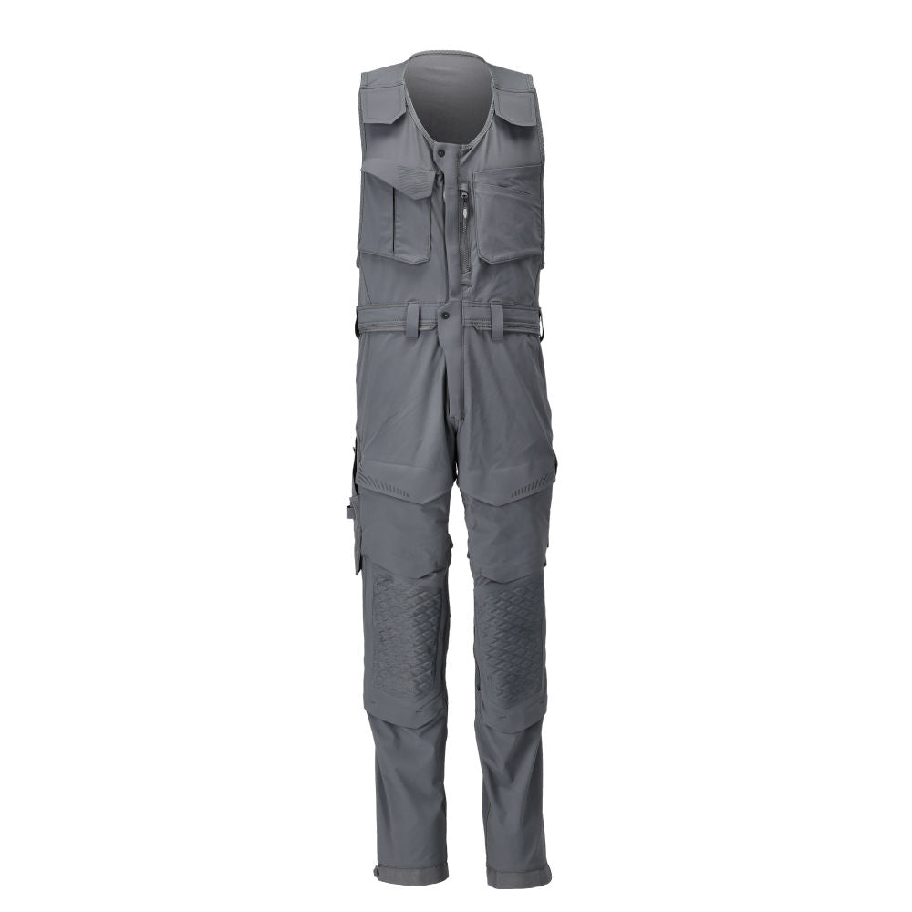 Pantaloni combinati con tasche sulle ginocchia, pantaloni combinati elasticizzati, grigio antracite