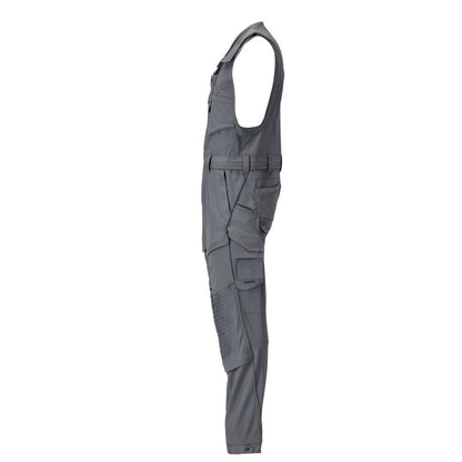 Pantaloni combinati con tasche sulle ginocchia, pantaloni combinati elasticizzati, grigio antracite