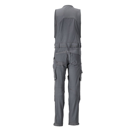 Pantaloni combinati con tasche sulle ginocchia, pantaloni combinati elasticizzati, grigio antracite
