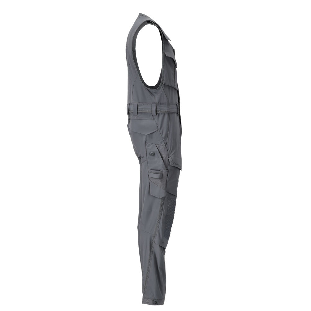 Pantaloni combinati con tasche sulle ginocchia, pantaloni combinati elasticizzati, grigio antracite