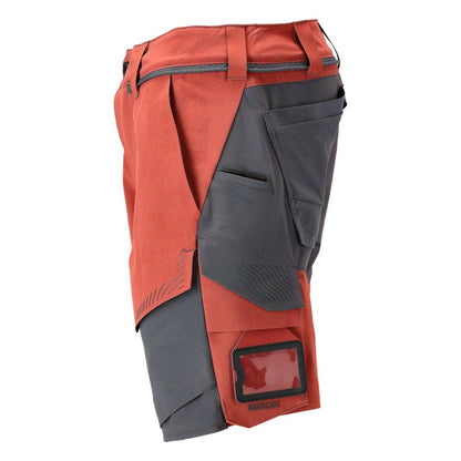 Shorts elasticizzati e leggeri, colore rosso autunno/grigio antracite