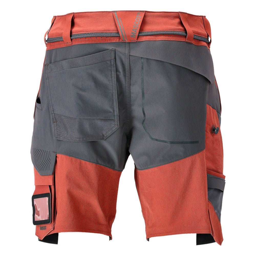 Shorts elasticizzati e leggeri, colore rosso autunno/grigio antracite