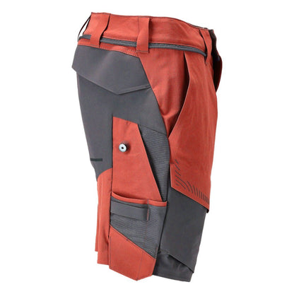 Shorts elasticizzati e leggeri, colore rosso autunno/grigio antracite