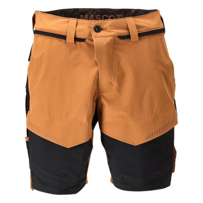 Pantaloncini elasticizzati, pantaloncini leggeri, marrone nocciola/nero