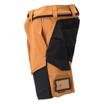 Pantaloncini elasticizzati, pantaloncini leggeri, marrone nocciola/nero