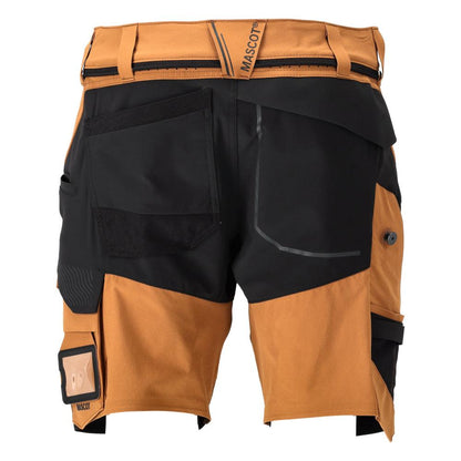 Pantaloncini elasticizzati, pantaloncini leggeri, marrone nocciola/nero