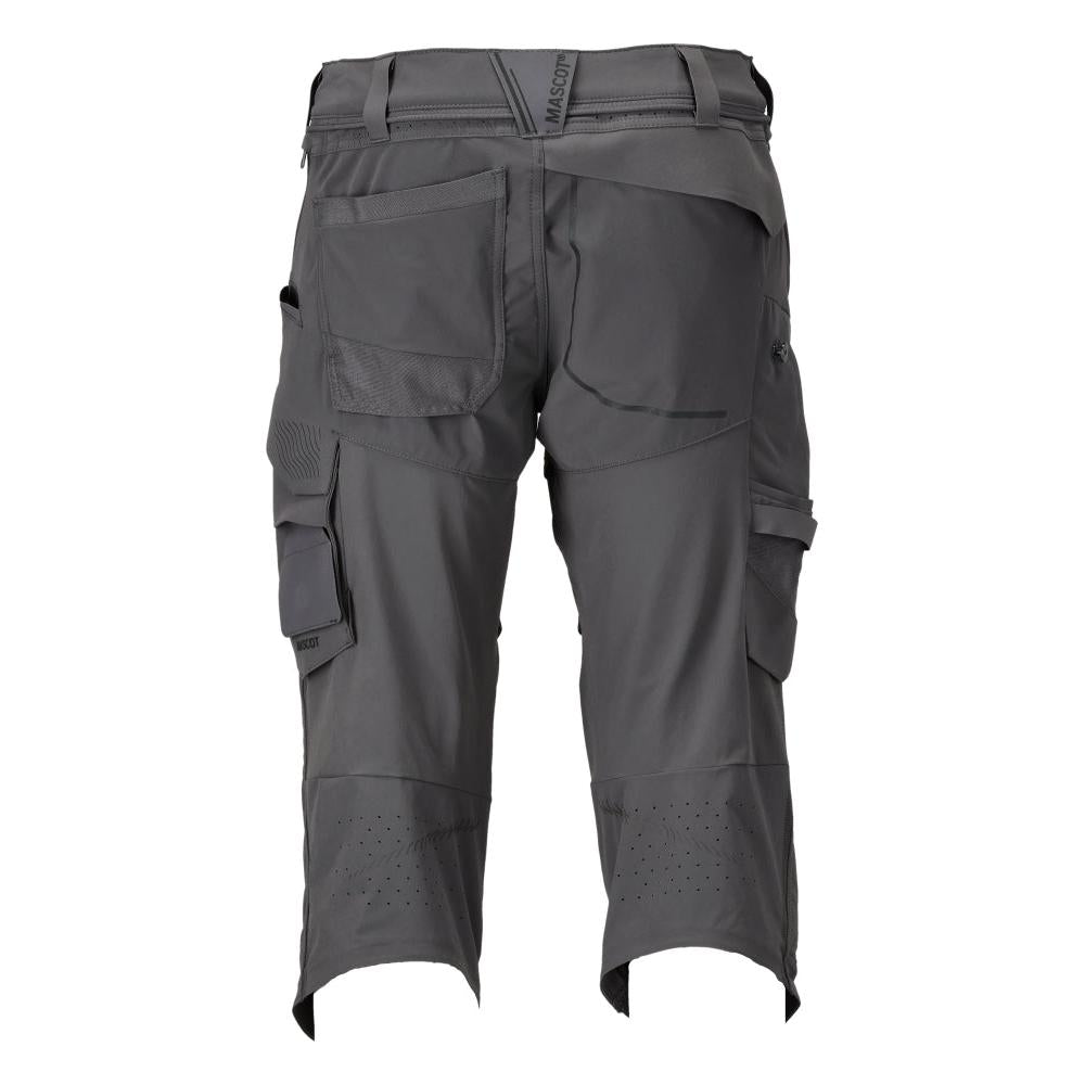 Pantalone tre quarti, tasche al ginocchio, pantalone tre quarti artigianale stretch, grigio antracite