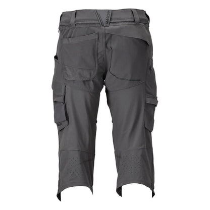 Pantalone tre quarti, tasche al ginocchio, pantalone tre quarti artigianale stretch, grigio antracite